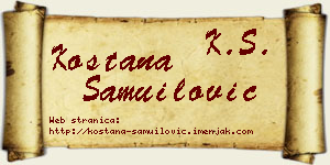 Koštana Samuilović vizit kartica
